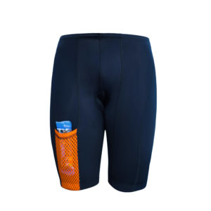 Men’s Short with Pocket Gel Pad - Black/Orange